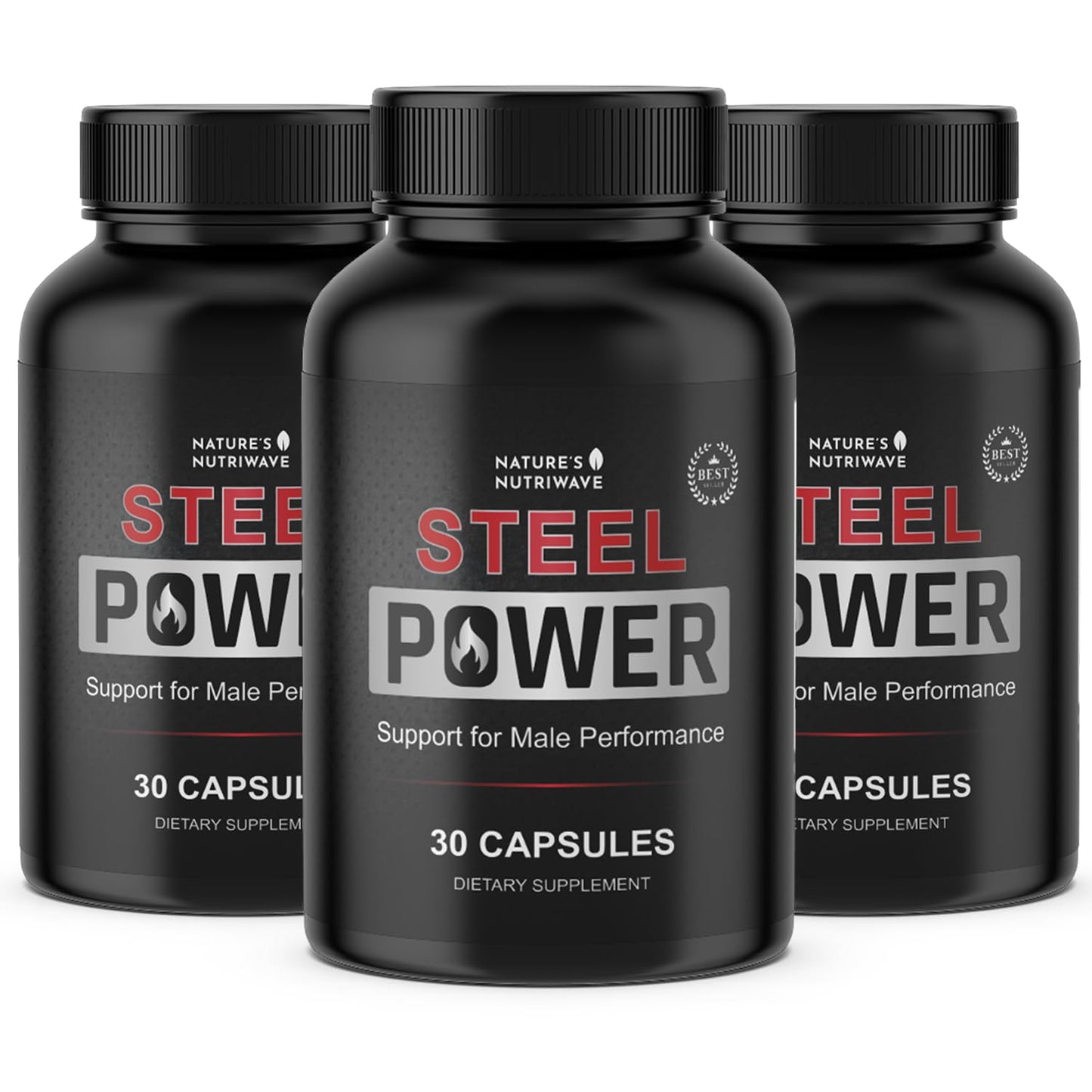 Steel Power – L-Citrulline, L-Carnitine & Maca – 30 Ct, 1 Month Supply | L-Citrulline, L-Carnitine, Maca Root & Pine Bark Extract | Non-GMO, Made in USA | Easy-to-swallow daily capsule