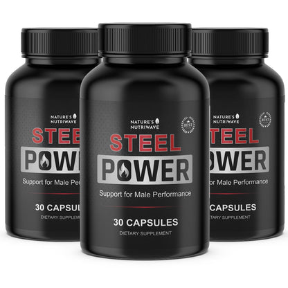 Steel Power – L-Citrulline, L-Carnitine & Maca – 30 Ct, 1 Month Supply | L-Citrulline, L-Carnitine, Maca Root & Pine Bark Extract | Non-GMO, Made in USA | Easy-to-swallow daily capsule