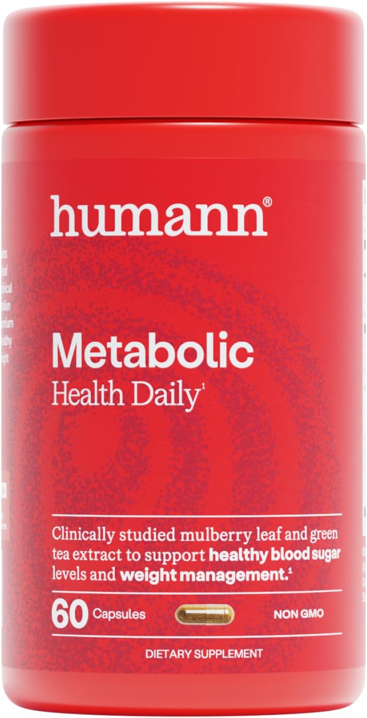 Humann Metabolic Health Daily, Multi-Action Formula with Mulberry Leaf Extract & Green Tea Extract Phytosome, Plant-Based Non-GMO, 60 Capsules