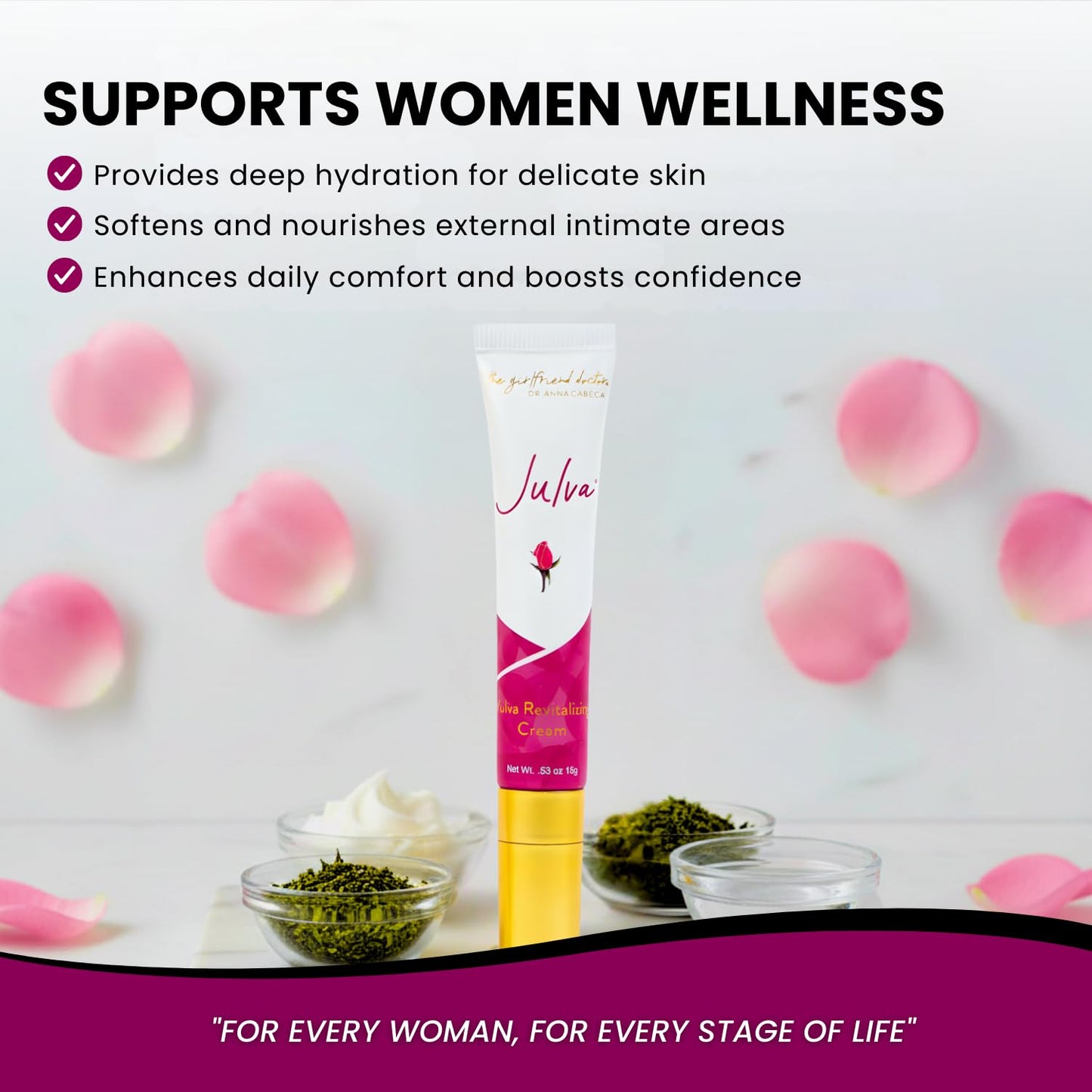 Vulva Cream - Feminine Moisturizer for Women, 60 Day Supply | External Vulva Moisture Cream for Intimate Skin Care, with Shea Butter, Coconut Oil & Vitamin E for Soft, Smooth Skin Daily