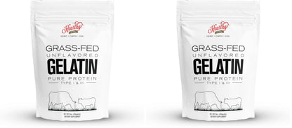 Hearthy Foods Beef Gelatin Powder Unflavored Gelatin Powder for Women and Men | Keto and Paleo Friendly Pure Protein Type 1 & 3, Grass-Fed Halal Certified, Non-GMO, Kosher Gelatin | 16 oz. 454g