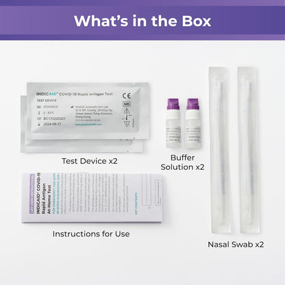 INDICAID COVID-19 Antigen Rapid Test, 6 Tests in 3 Individual Packs, FDA EUA Authorized OTC COVID Home Test, HSA/FSA Eligible, Fast and Easy to Use