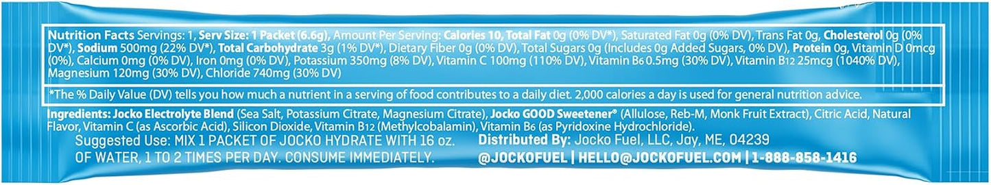 Jocko Fuel Rapid Hydration Powder Blue Raspberry 12ct Box
