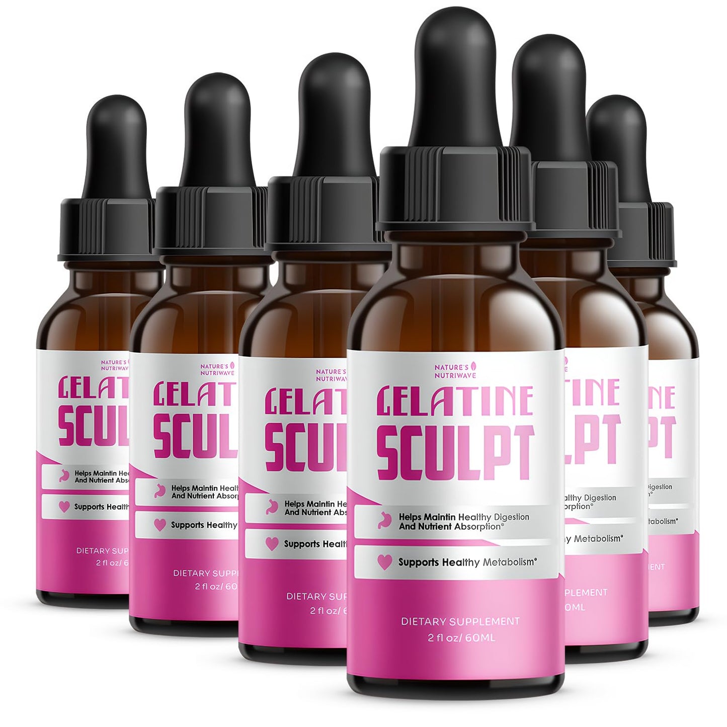 Gelatine Sculpt – Daily Liquid Botanical Supplement with Chromium & Plant Extracts – Clean, Stimulant-Free Formula – Non-GMO, Made in USA, GMP-Certified - 2 fl oz (60 mL), 1 Month Supply