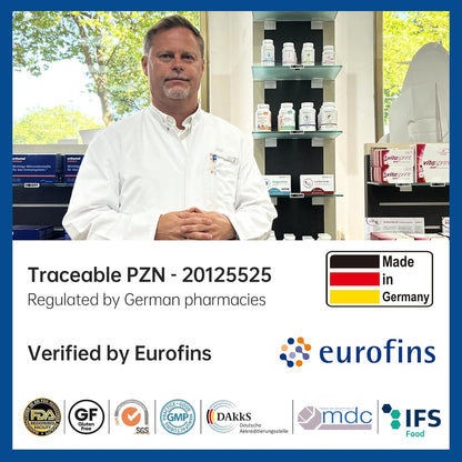 5-Day Fast-Acting Glucosamine Chondroitin MSM for Joint & Cartilage Health | Lower Purine Risk, 200mg OVOMET Eggshell Membrane, 80% Less Marine Glucosamine, Regulated by German Pharmacies, Traceable PZN