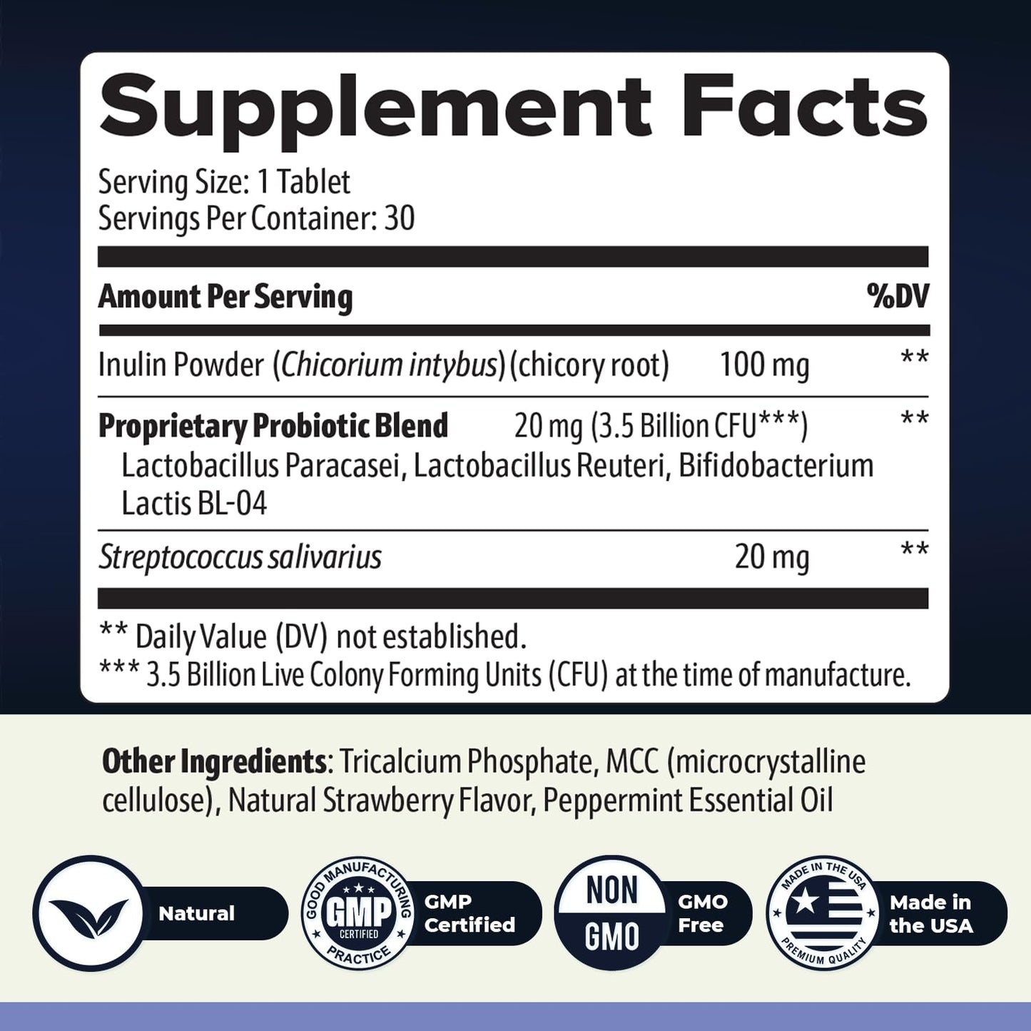 BrainSync – Probiotic Tablets, 3.6 Billion CFU – 30 Ct, 1 Month Supply | Probiotic tablets, 3.6 billion CFU | Easy-to-swallow daily tablet