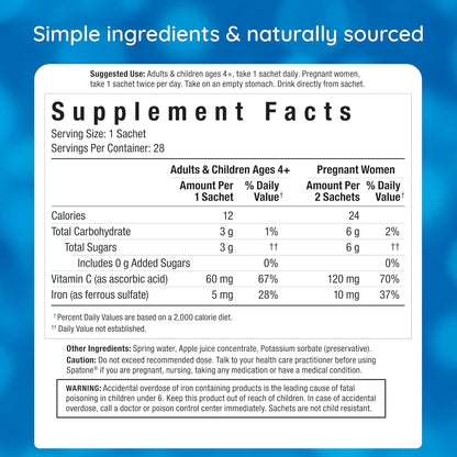 Liquid Iron & Vitamin C Supplement (28-Pack of 0.85 fl.oz) (Net. 23.8 fl oz.)