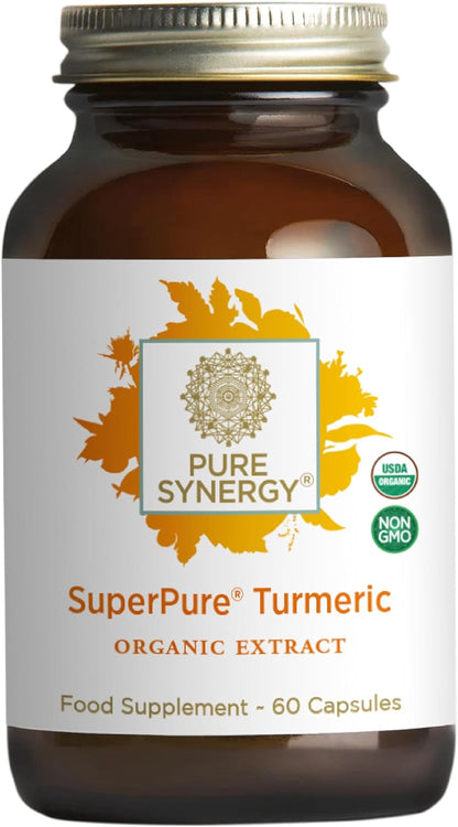 Pure Synergy SuperPure Turmeric Extract | Organic Curcumin Supplement | 500 mg Turmeric Extract Capsules | Potent Support for Immune and Joint Health (60 Capsules)