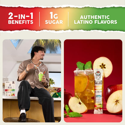 Salud 2-in-1 Hydration + Immunity Drink Mix, Cucumber Lime | Electrolytes Powder, Agua Fresca, Elderberry, Dairy & Soy Free, Non-GMO, Gluten Free, Vegan, 1g Sugar (15 Servings)