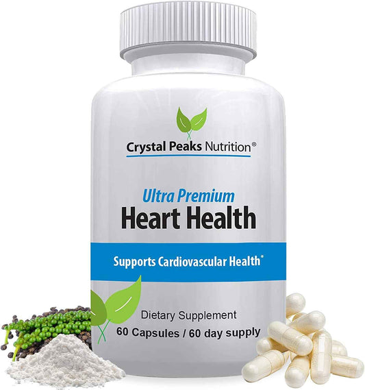 Ultra Premium Heart Support - Vitamin K2 & D3 Plus Calcium - Circulation Support Supplements - Blood Flow, Arteries - Advanced Formula for Cardio, Cholesterol, Triglyceride Balancing - 60 Capsules