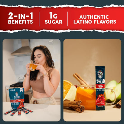 Salud Variety 3-Pack | 2-in-1 Hydration + Immunity (Hibiscus), Energy + Focus (Strawberry Watermelon) & Calm + Sleep (Punch) – 15 Servings Each, Non-GMO, Gluten Free, Low Calorie, 1g of Sugar