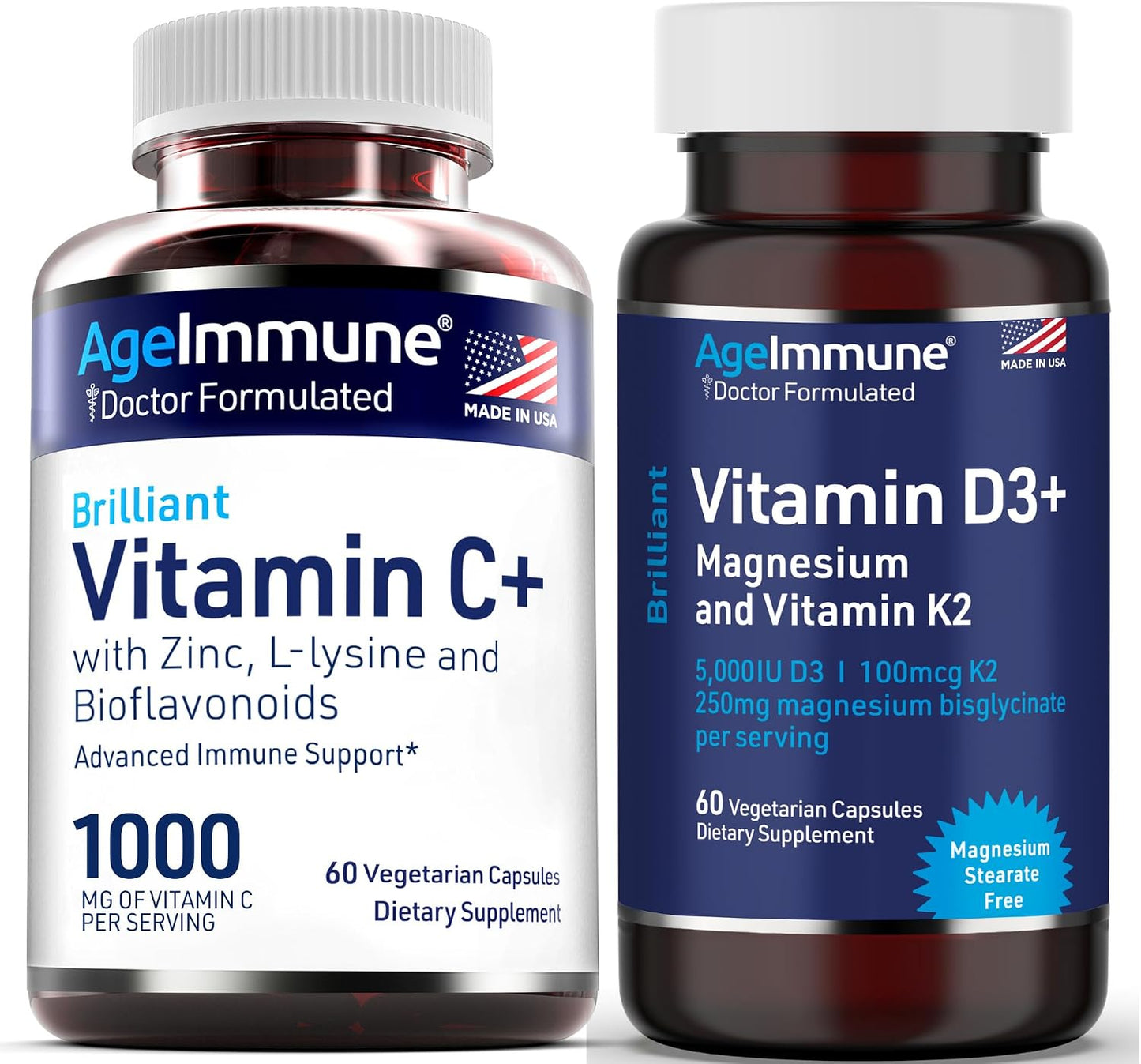 AgeImmune Immune Support with Brilliant D3+ Brilliant C+
