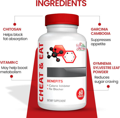 Mila Miamor Cheat & Eat – Caffeine-Free Craving & Digestive Support Formula | Helps Support Mindful Eating & Balanced Nutrition | Non-GMO | 60 Tablets