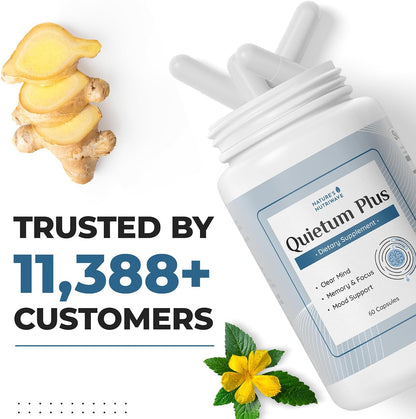 Quietum Plus – Herbal Extract Capsules – 60 Ct, 1 Month Supply | Plant-based capsules with herbal extracts | Non-GMO, GMP Certified | Easy-to-swallow daily capsule