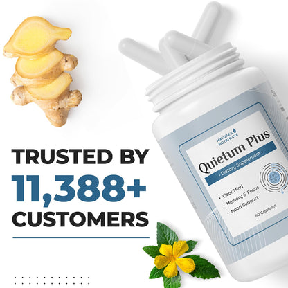 Quietum Plus – Herbal Extract Capsules – 60 Ct, 1 Month Supply | Plant-based capsules with herbal extracts | Non-GMO, GMP Certified | Easy-to-swallow daily capsule