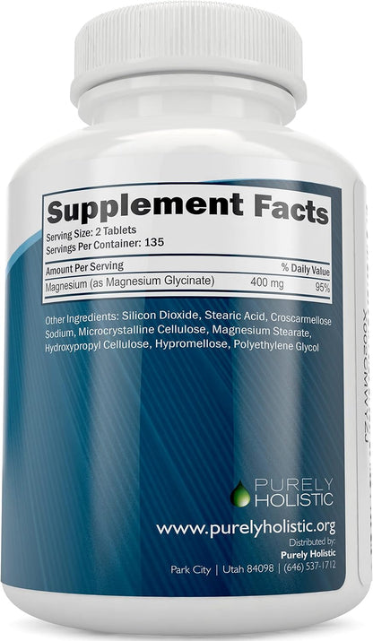 Purely Holistic Red Yeast Rice 1200mg with CoQ10 & Niacin + Magnesium Glycinate 400mg - 120 Capsules + 270 Tablets - Made in USA
