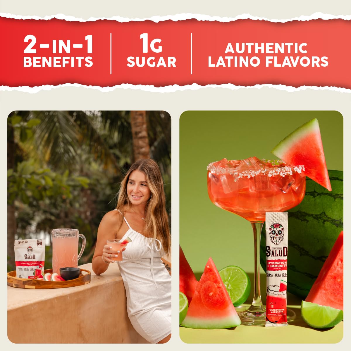 Salud 2-in-1 Hydration + Immunity Drink Mix, Cucumber Lime | Electrolytes Powder, Agua Fresca, Elderberry, Dairy & Soy Free, Non-GMO, Gluten Free, Vegan, 1g Sugar (15 Servings)