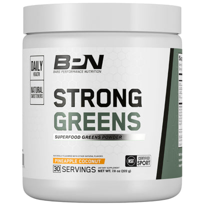 BARE PERFORMANCE NUTRITION, BPN Strong Greens Superfood Powder, Lemon, 30 Servings