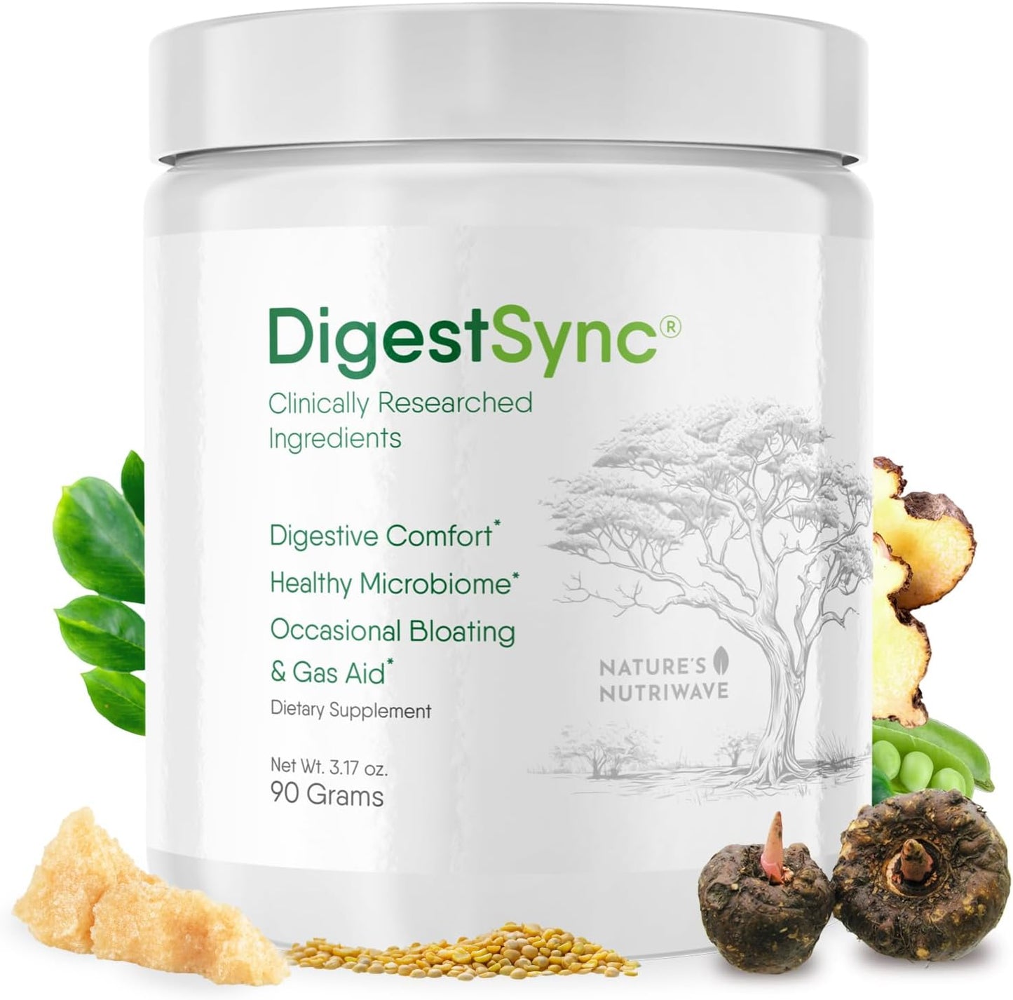 DigestSync Green Powder – Botanical Formula – 30 Servings, 1 Month Supply | Botanical green powder that mixes into water or smoothies | Non-GMO, plant-based blend | Unflavored daily scoop