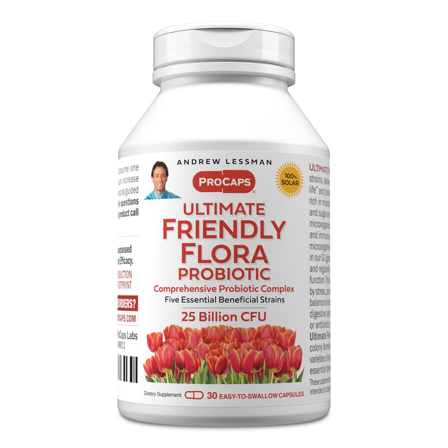Andrew Lessman ProCaps Probiotic 25 Billion CFU 60 Capsules for Women & Men | Shelf-stable 25 Billion CFU. Four probiotic strains. No refrigeration required. Supports digestive & immune health.