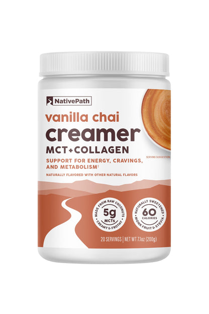 NativePath Keto Creamer, French Vanilla, Collagen & MCT, 20 Servings | Sugar-Free, Monk Fruit Sweetened, Non-Dairy & Creamy, Supports Skin, Hair & Nails, Low-Carb Friendly