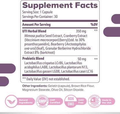 FemiPro – Herb & Probiotic Blend, USA Made – 30 Ct, 1 Month Supply | Herbal & probiotic capsule blend | Non-GMO, Made in USA | Easy-to-swallow daily capsule