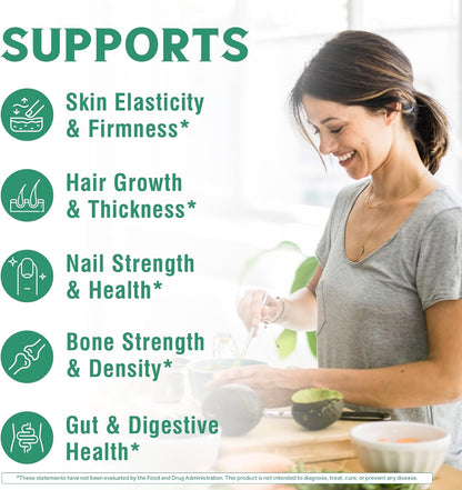 Vitalibre Bovine Collagen Peptides Powder for Women and Men, Grass-Fed Hydrolyzed Collagen Protein Type I & III, Skin, Hair, Nails, Bones, Digestion, Unflavored, Non-GMO, Keto & GF, 22 Servings, 16oz