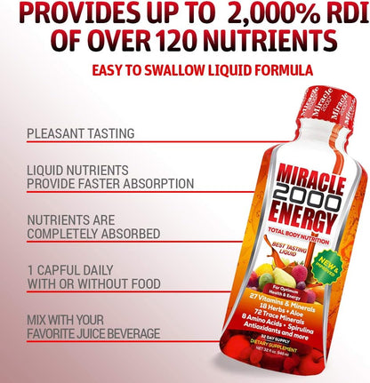 Century Systems Miracle 2000, 32 oz | Complete Liquid Multivitamin & Mineral Supplement with Amino Acids & Antioxidants