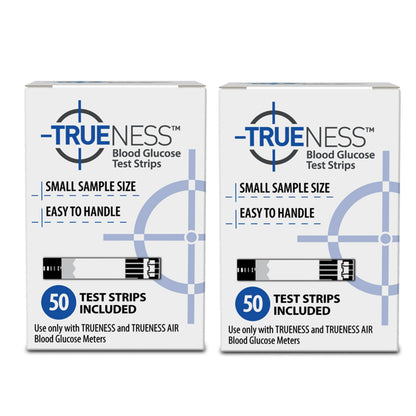TRUENESS Blood Glucose Test Strips, 50 Count | Blood Glucose Test Strips Compatible with TRUENESS Family of Self Monitoring Blood Glucose Meters, Fast 5 Second Results