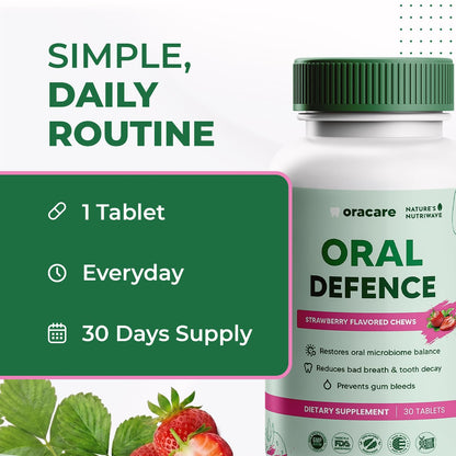 Oracare – Daily Oral Support with Enzymes, Hydroxyapatite, Xylitol & 3-Strain Probiotic Blend – Non-GMO Stimulant-Free Formula – Made in USA – 30 Melt-In-Mouth Tablets, 1 Month Supply