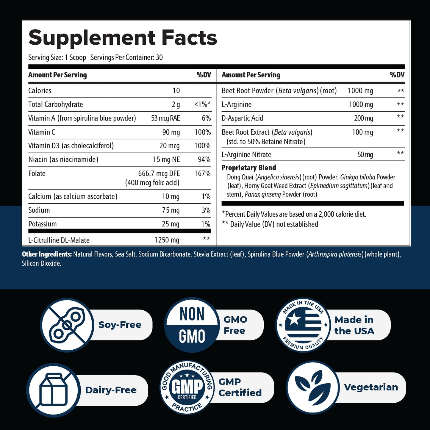 Nitric Boost Ultra Powder – GMP-Certified – 30 Servings, 3 Month Supply | Botanical powder, non-habit forming | Non-GMO, GMP-Certified, Made in USA | Mixes into water, daily scoop
