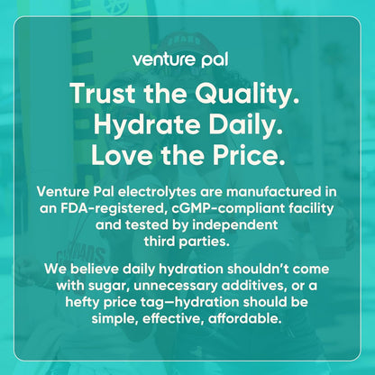 Venture Pal Sugar Free Electrolyte Drink Mix Bundle – Daily IV Hydration Packets with 7 Electrolytes & 5 Vitamins | Rapid Rehydration for Energy, Recovery & Wellness | Keto, Vegan, Non-GMO