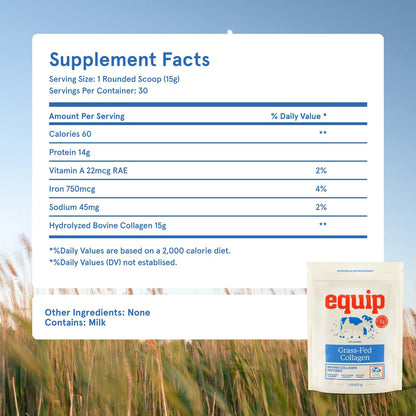 Equip Foods Prime Protein Powder Unflavored & Collagen Powder Unflavored