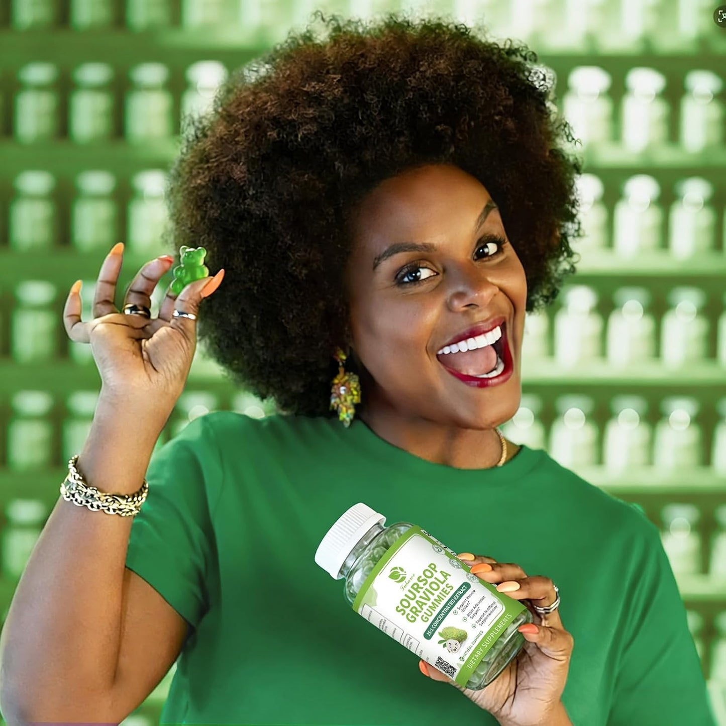 (2 Pack) Soursop Gummies - Soursop Leaves Concentrated Extract for Immune | Herbal Extracts w/Vitamin C, Zinc & Natural Food for Liver, Calming & Antioxidant, Sugar Free, Gluten Free, Vegan, 60 Gummies