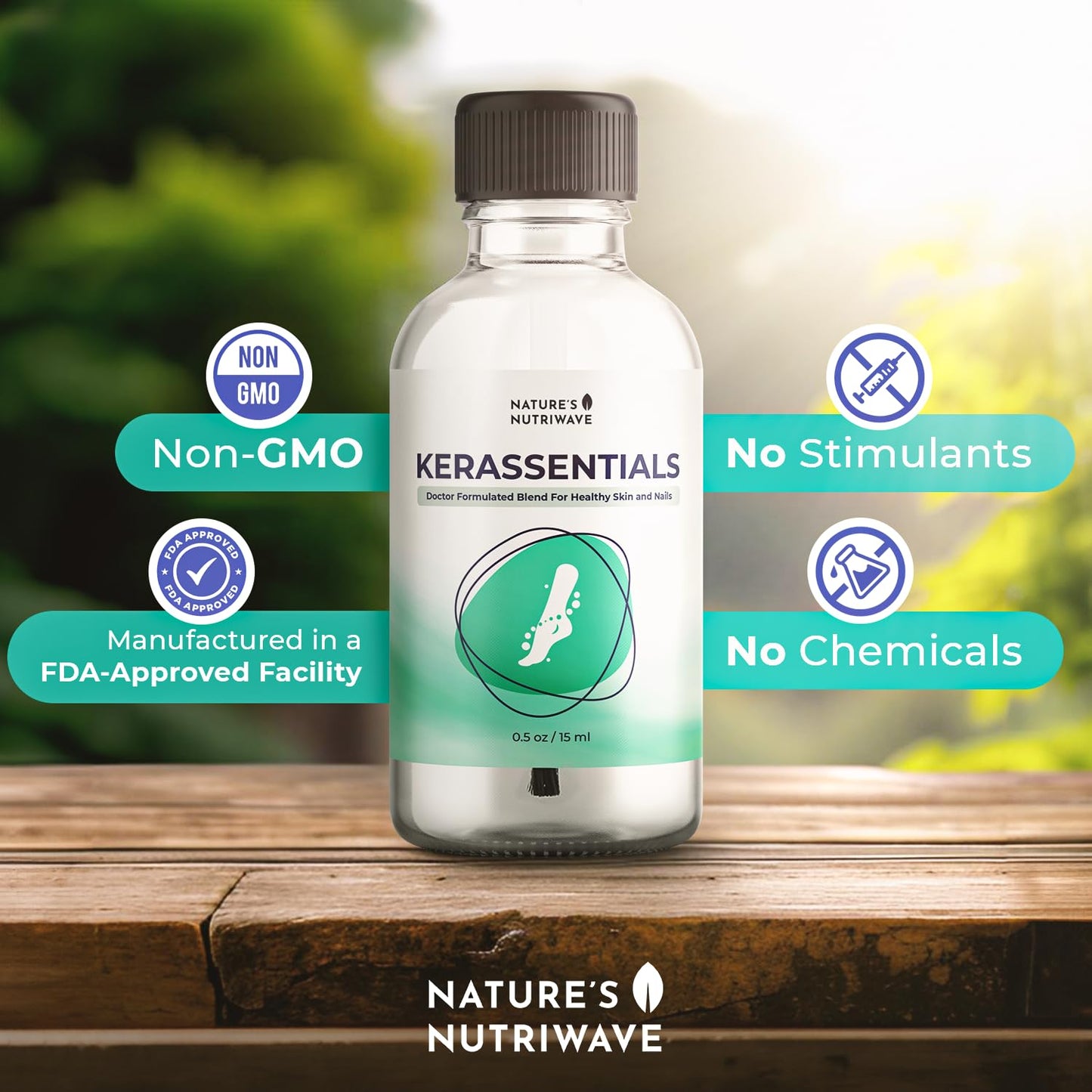 Kerassentials Oil, 8-IN-1 Plant-Based Formula, Natural Ingredients | Made in USA, No Stimulants, Non-GMO – 15ml, 1 Month Supply | Topical oil with an 8-in-1 plant-based blend | Non-GMO, No Stimulants, Made in USA | Applies directly to nails & skin