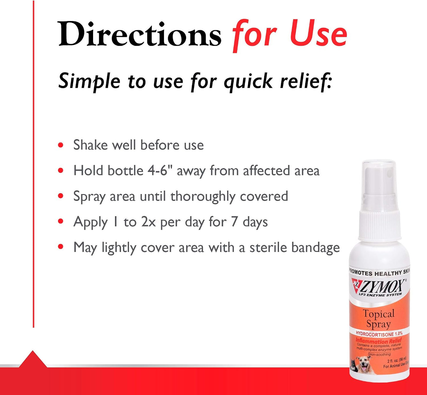 Zymox Topical Hot Spot Spray for Dogs and Cats with 1% Hydrocortisone, 2oz