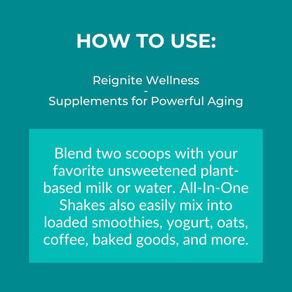 Reignite Wellness by JJ Virgin | Chocolate Bone Broth All-in-One Shake | Gluten Free + Dairy Free Protein Powder | Contains 20G of Beef Protein with Vitamins, Minerals, Amino Acids | 30 Servings