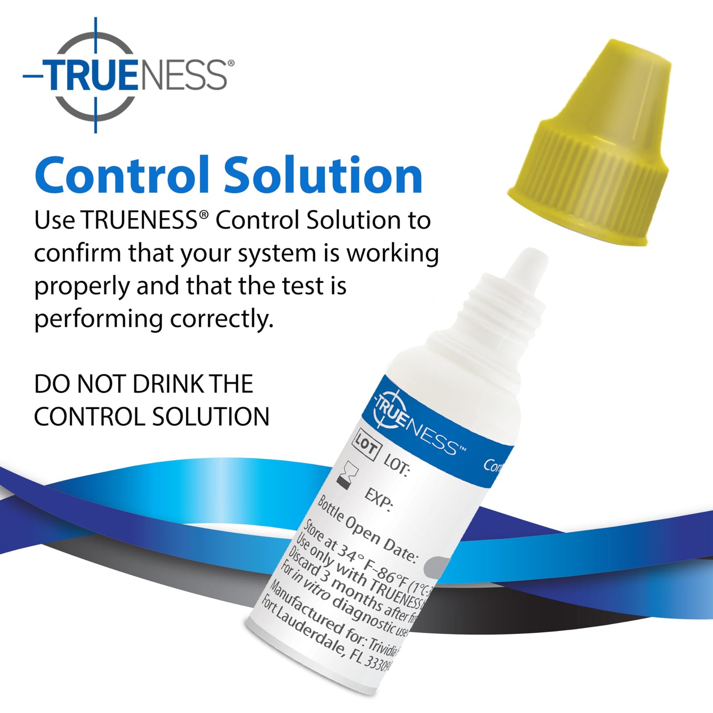 TRUENESS Level 1 Control Solution | Solution for Use with TRUENESS Blood Glucose Test Strips and Meter, Use to Confirm Glucose Testing System Works Correctly