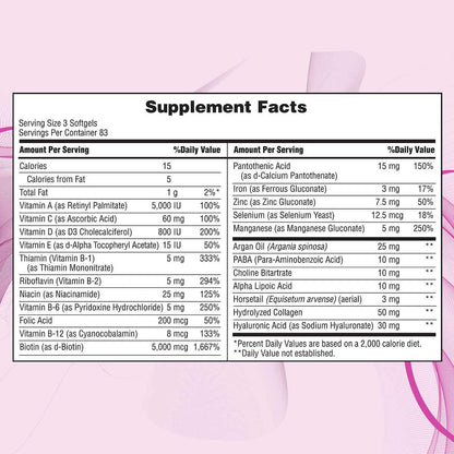 Nature's Bounty Hair Skin and Nails 5000 mcg of Biotin - 250 Coated Tablets Extra Strength