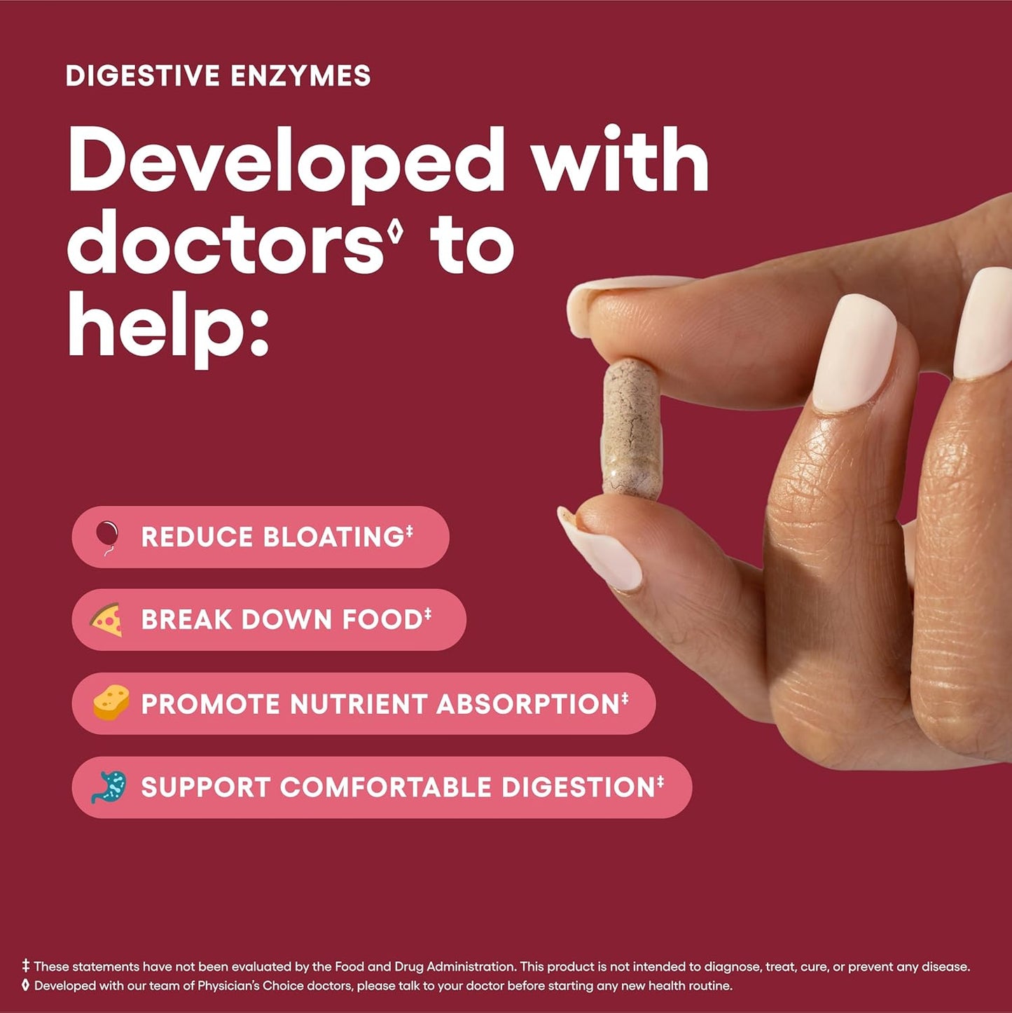 Physician's CHOICE - Optimal Gut Health Bundle: 60 Billion Probiotic 60ct + Digestive Enzyme 180ct for Digestive Comfort and Immune Support - Value Bundle