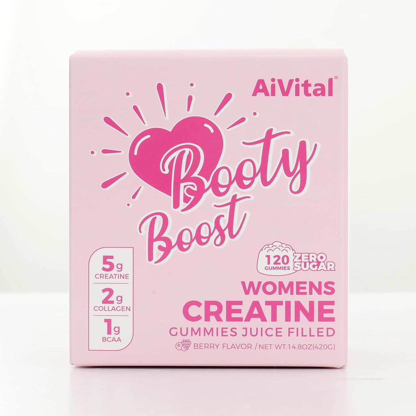 AiVital™ Creatine Gummies for Women, 5g Creatine Monohydrate Gummies +2g Collagen +1g BCAA, Women-Specific Formula, Sugar Free, 30 Servings, 120 Counts (Berry)