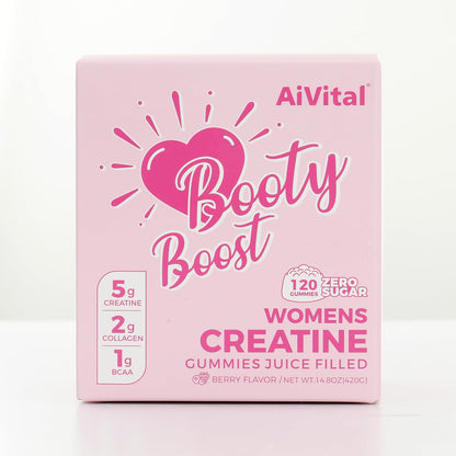 AiVital™ Creatine Gummies for Women, 5g Creatine Monohydrate Gummies +2g Collagen +1g BCAA, Women-Specific Formula, Sugar Free, 30 Servings, 120 Counts (Berry)