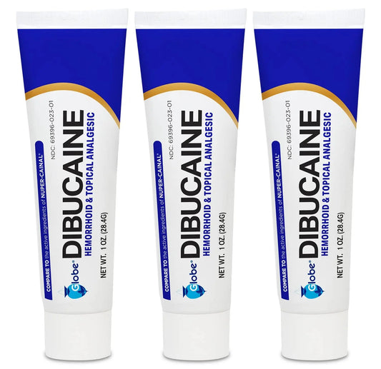 (3 Pack) Globe Dibucaine 1% Hemorrhoid Treatment Ointment - 1 Oz Rapid Numbing Relief, Hemorrhoid Treatment from Itch and Burn GlobeBuy Supplements Australia