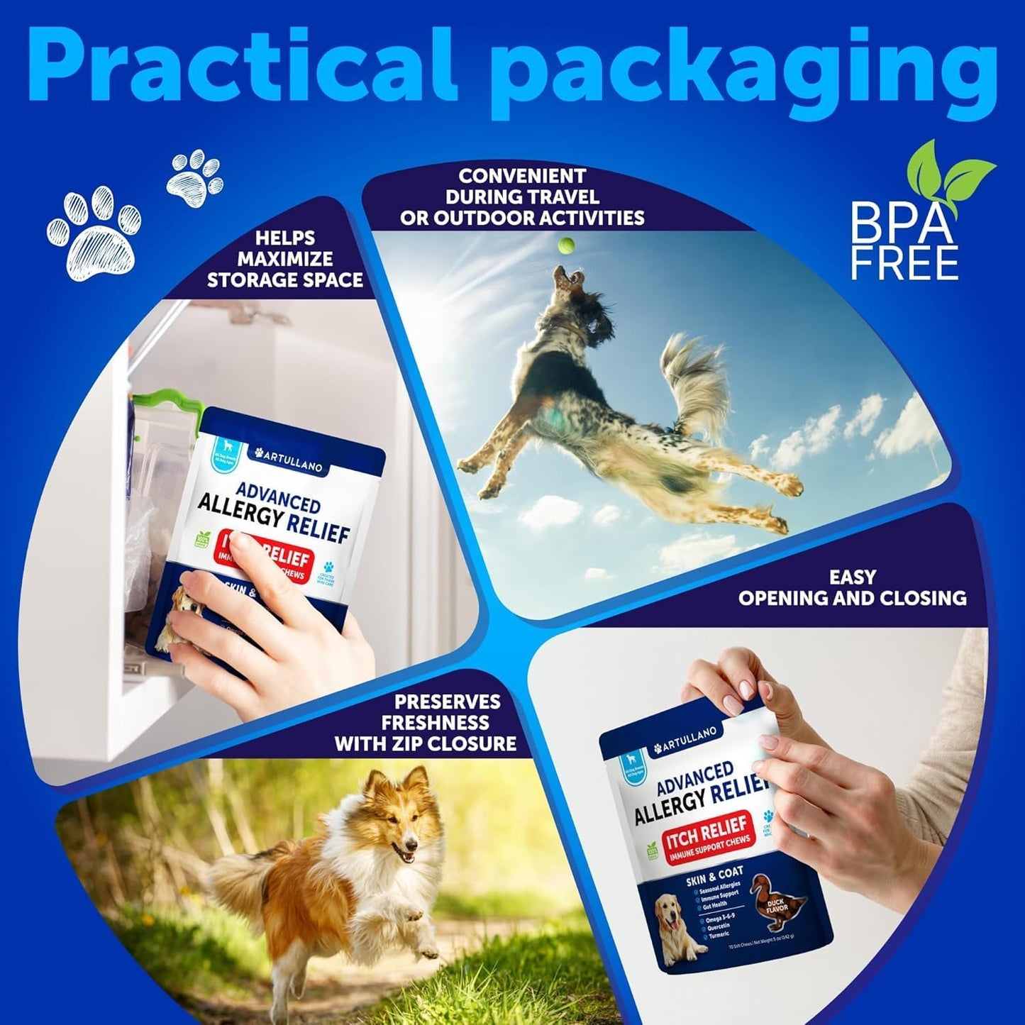 Dog Allergy Relief Chews + Probiotics Bundle - Omega 3 for Skin & Coat, Anti-Itch, Hot Spots Treatment, Immune Support - Probiotics & Prebiotics for Gut Health, Yeast Balance
