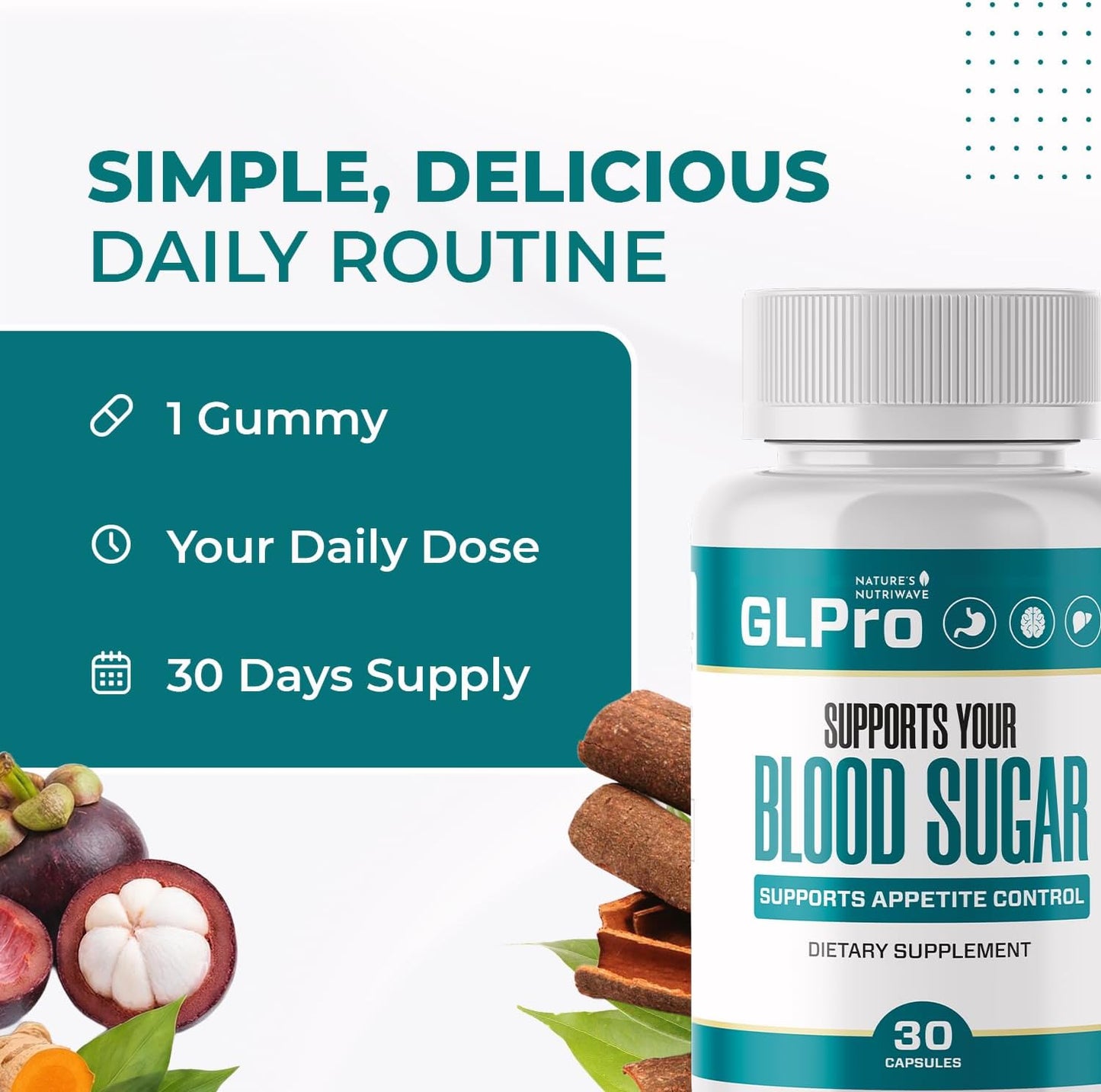 GLPro – Hawthorne, Garlic, Green Tea & Hibiscus – 30 Ct, 2 Month Supply | Hawthorne, Garlic, Green Tea & Hibiscus | Non-GMO, Gluten-Free, Dairy-Free, Vegetarian, Made in USA