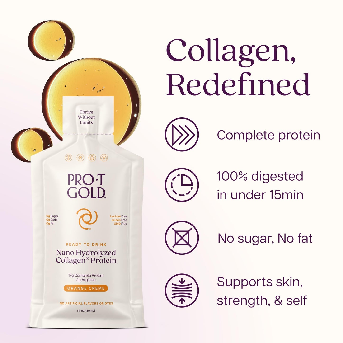 Liquid Collagen Protein Shot, Berry, 17g Protein, 24 pk | Nano Hydrolyzed Grass Fed Collagen, 0g Carbs, Hair, Skin & Nails, Amino Acids, Sugar Free, Gluten Free, 1 fl oz Shots