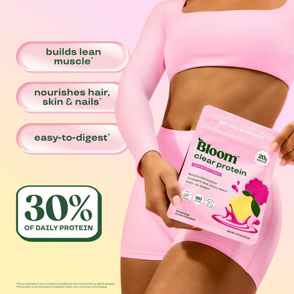 Bloom Raspberry Lemonade Clear Protein and Berry Greens Stick Packs Bundle