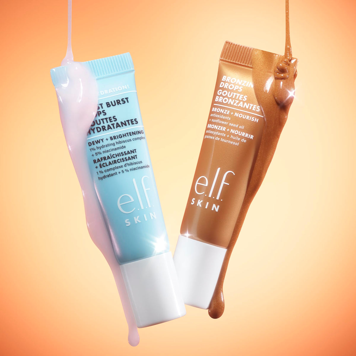 e.l.f. SKIN The Hottest Drops Duo, Holy Hydration! Thirst Burst & Bronzing Skincare Set, For A Dewy, Sun-Kissed Look, Vegan & Cruelty-Free