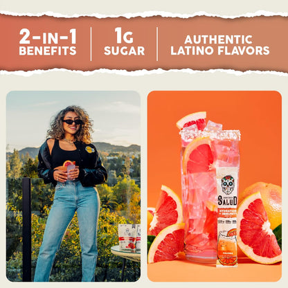 Salud 2-in-1 Hydration + Immunity Drink Mix, Cucumber Lime | Electrolytes Powder, Agua Fresca, Elderberry, Dairy & Soy Free, Non-GMO, Gluten Free, Vegan, 1g Sugar (15 Servings)