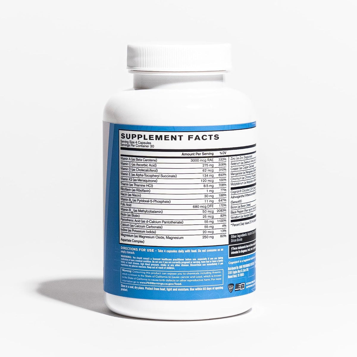 BARE PERFORMANCE NUTRITION, BPN Strong Multi-Vitamin, Foundational Health, Improved Mood and Sleep, Adaptogens, Improved Cognitive Health
